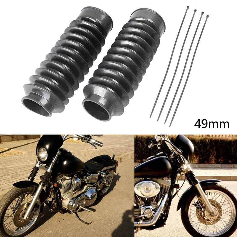 49mm Motorcycle Rubber Fork Cover Gaiters Gators Boots Shock for Softail Dyna Low Rider Street Bob Super Glide |