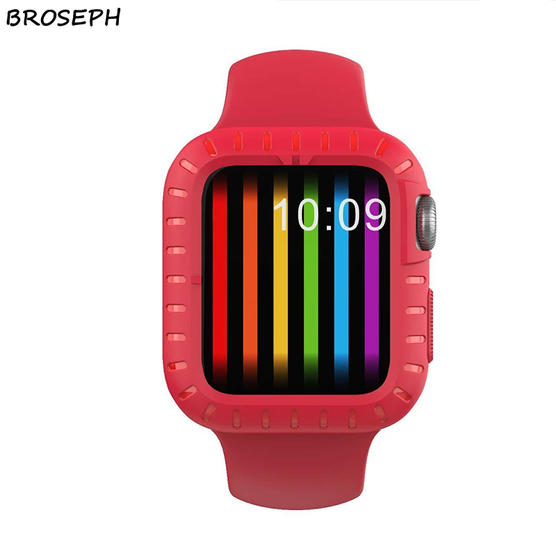 Защитный чехол для Apple Watch, 4 ремешка, 40 мм, 44 мм, мягкий силиконовый бампер для часов, рамка для Iwatch, 4 ремешка, браслет
