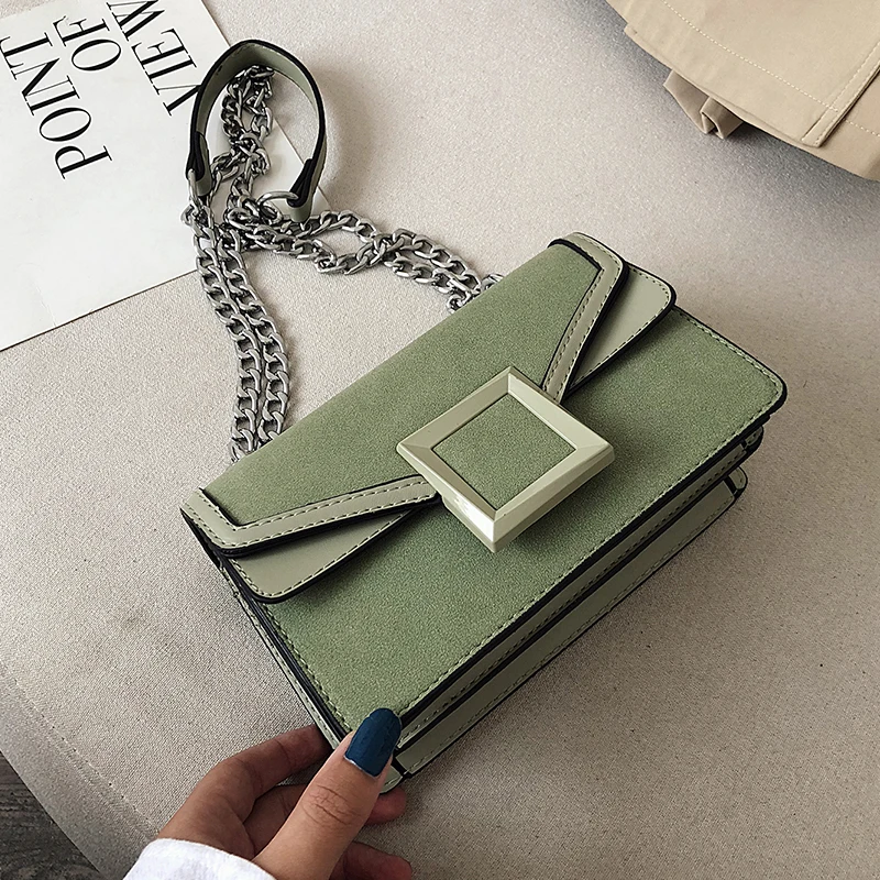 Маття зеленый замша pu кожаная дизайнерская сумка через плечо 2019 женская