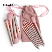 MAANGE Pro-juego de brochas de maquillaje, 4/13 uds., sombra de ojos, base en polvo, delineador de ojos, pestañas, labios, herramienta de belleza con bolsa