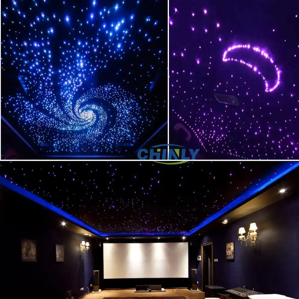 16w Twinkle Rgbw Fiber Optic Lights Bluetooth App Music Control Ceiling Lighting 550pcs 4m Fiber Optic Cable With Rf Remote