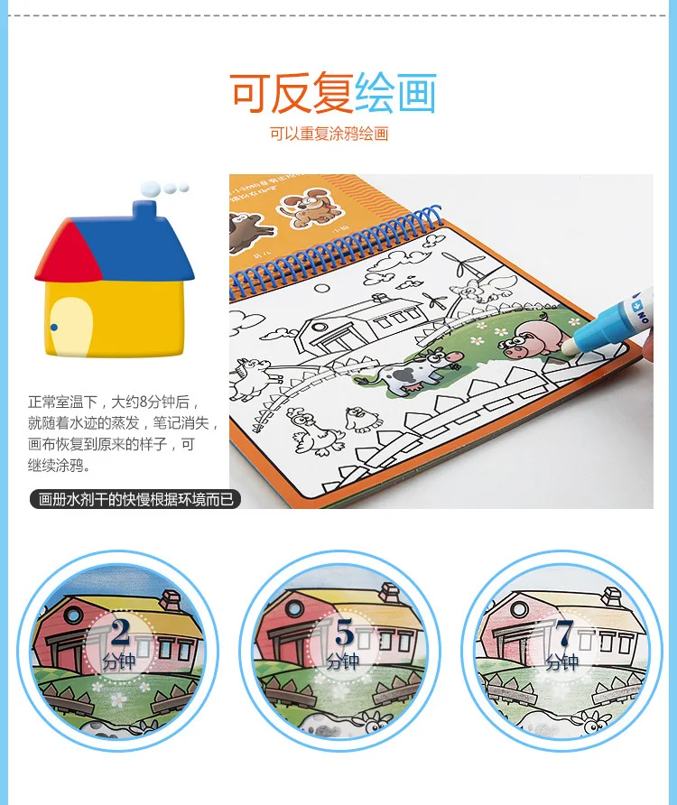 [Маленький продукт] волшебные книги с картинками на воде книга для рисования граффити волшебный альбом живописи