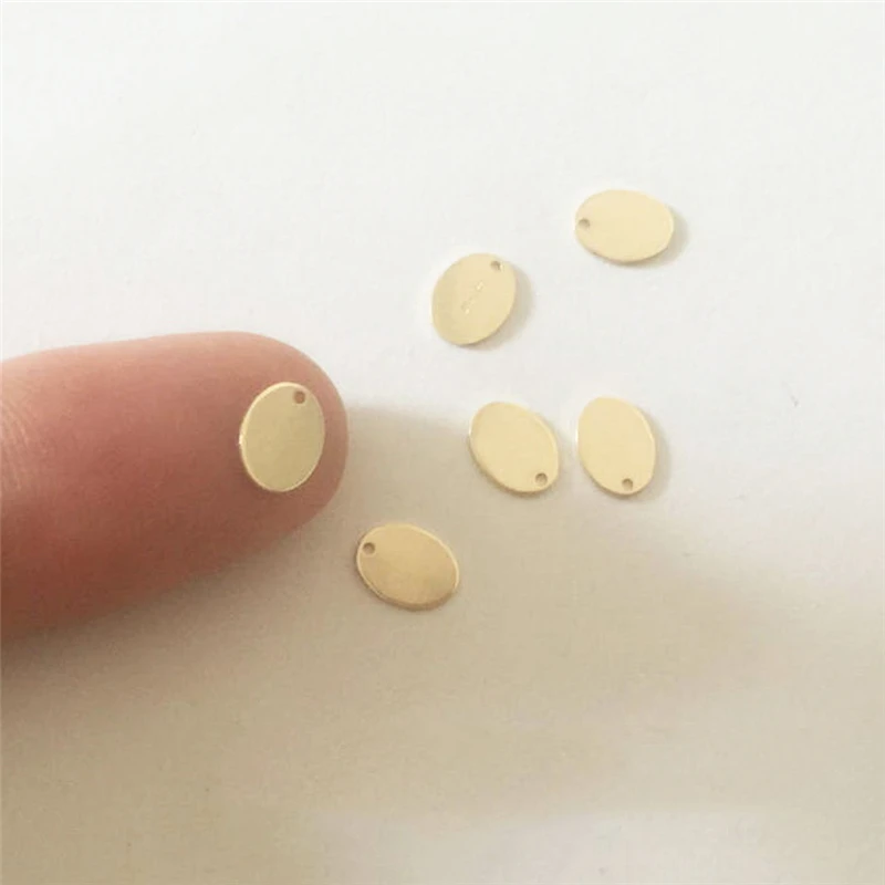 14K Gold Filled Oval Quality Charm 1/20 14kt Gold Drop Pendant for Jewelry Making DIY Jewelry Accessories Jewelry Findings