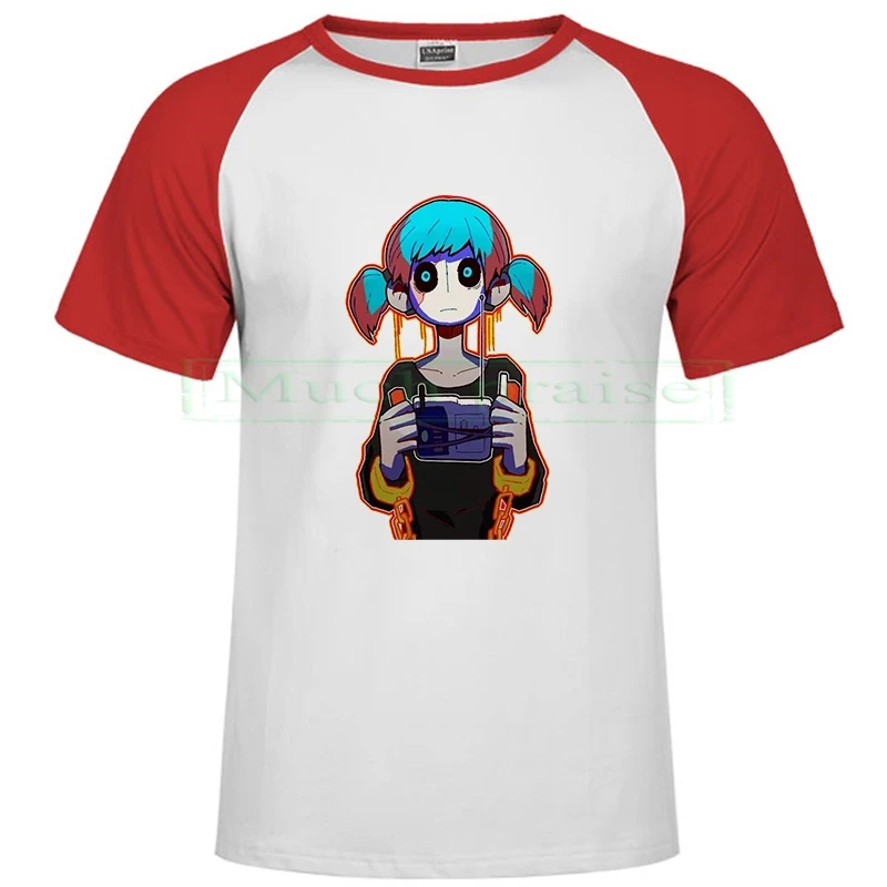 Raglan red 146 Новинка, мужские футболки Sally face, зеленая, белая, мужская мода, мультяшная футболка, Sally Face, цельные повседневные футболки, уличная одежда, топы - Цвет: Raglan red 146