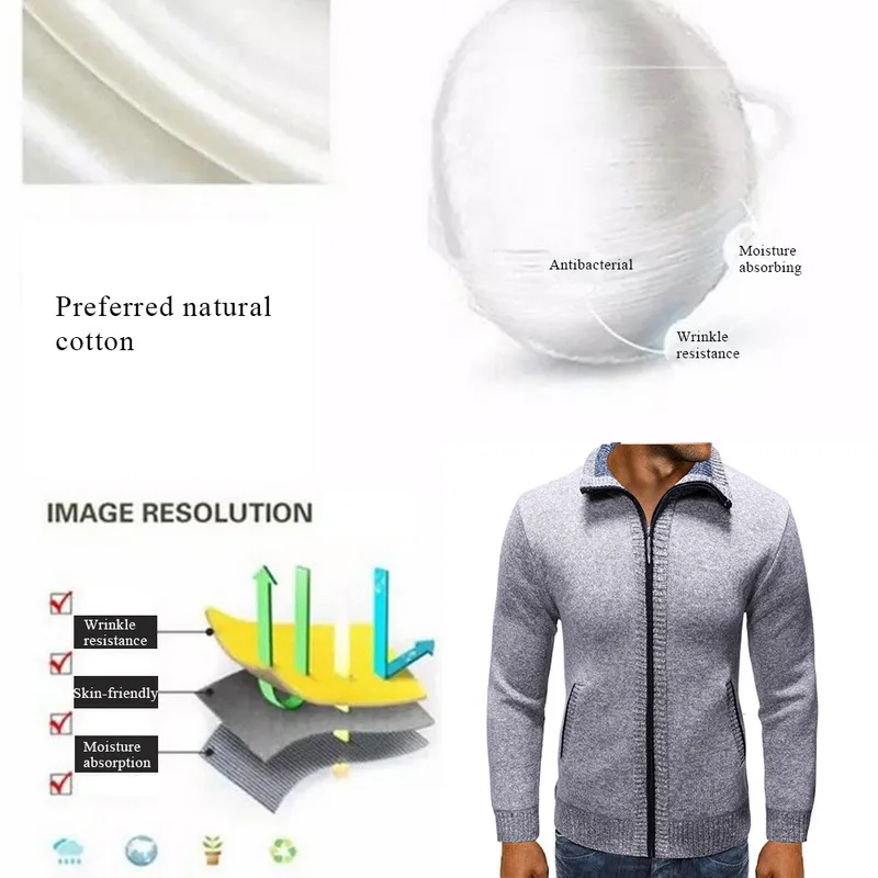LOOZYKIT, осенне-зимний мужской свитер, пальто из искусственного меха, шерстяной свитер, мужские куртки на молнии, вязаное толстое пальто, Повседневная вязаная одежда