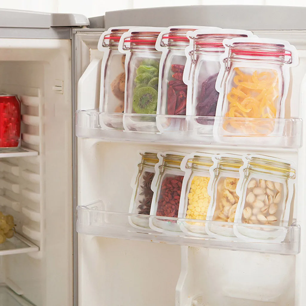 10 шт. консервационное замораживание продуктов холодильника сумки для стеклянной посуды свежего продукта консервационные изделия многоразовые сэндвич сумка для еды