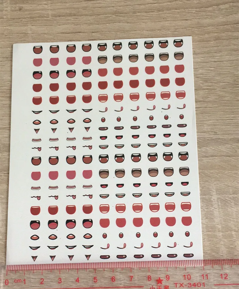 

Cartoon Characters Eyes Water Sticker Ultra-Light Figurine Adhesive Paper Clay BJD Doll Paper Eye Mask Mouth Adhesive Paper