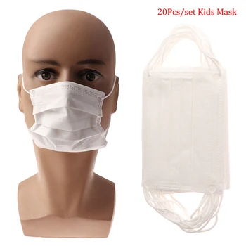 

20Pcs Children Kids Disposable Face Masks 3 Layer Anti-Dust Breathable Masks Fabric Non Wovens Dustproof Mouth Mask