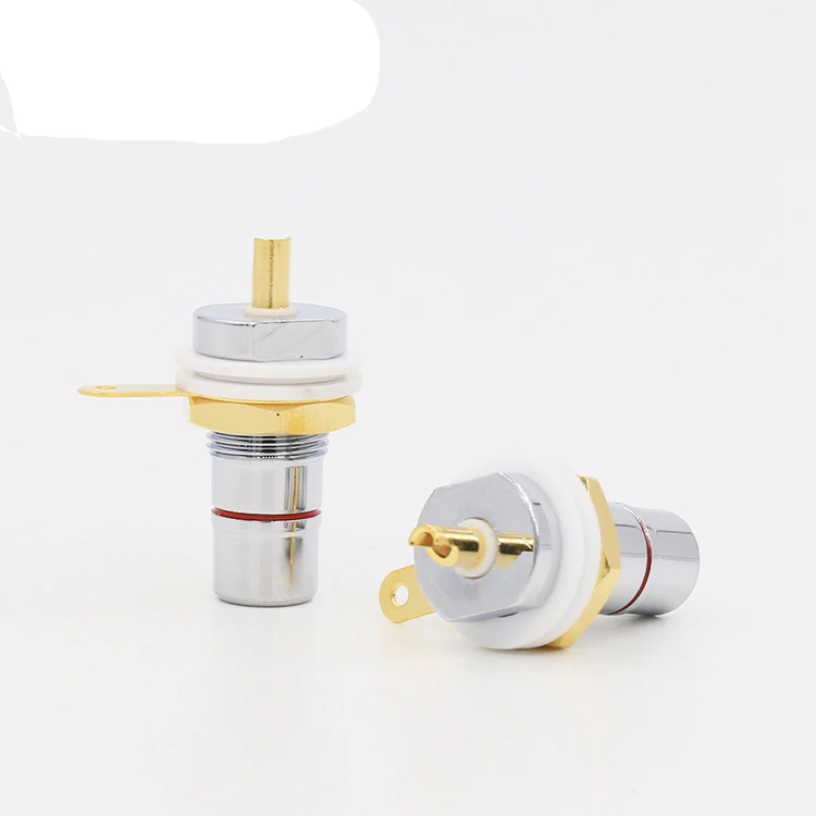

4pcs Rhodium Plated RCA Socket RCA female Panel Mount plug Audio Terminal RCA Panel Mount Chassis