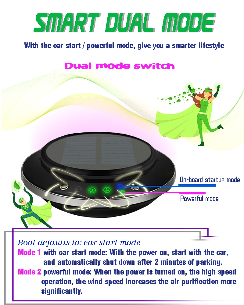 Solar Air Purifier Black Negative Ion Humidifier AS-3 Upgraded Version Aromatherapy Machine Formaldehyde PM2.5 Antibacterial