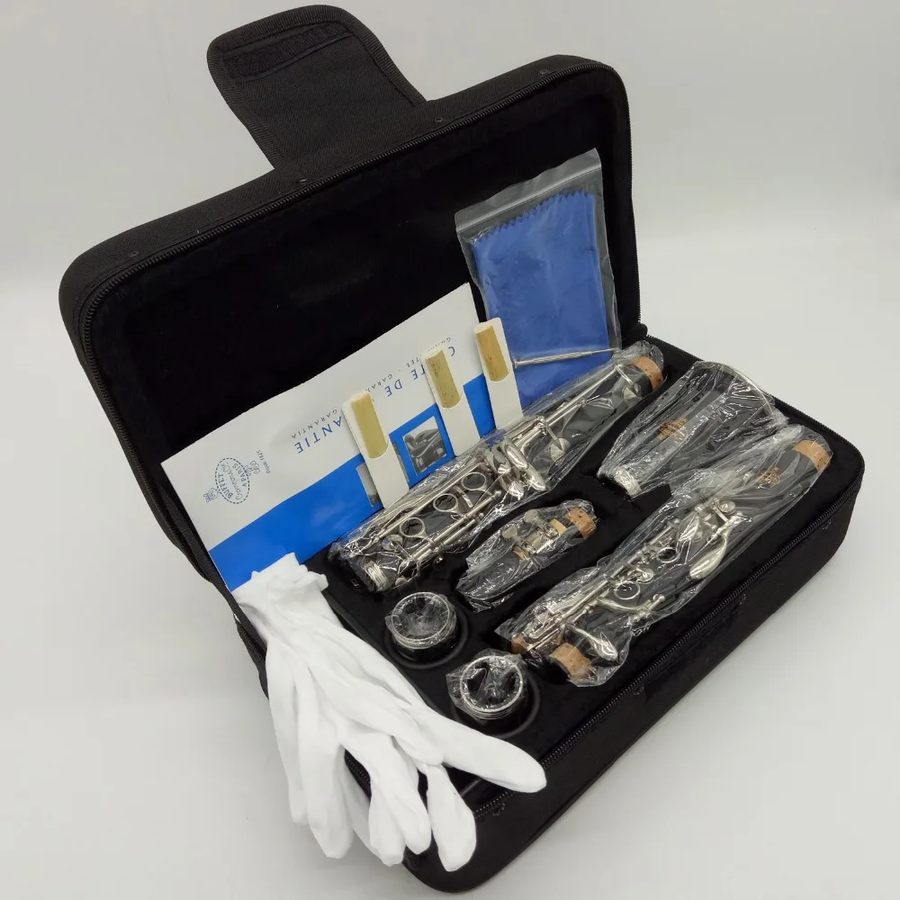 New De Xin Professional Bb Clarinet R13 Bakelite Clarinets Nickel Silver Key Musical Instruments Case Mouthpiece Reeds