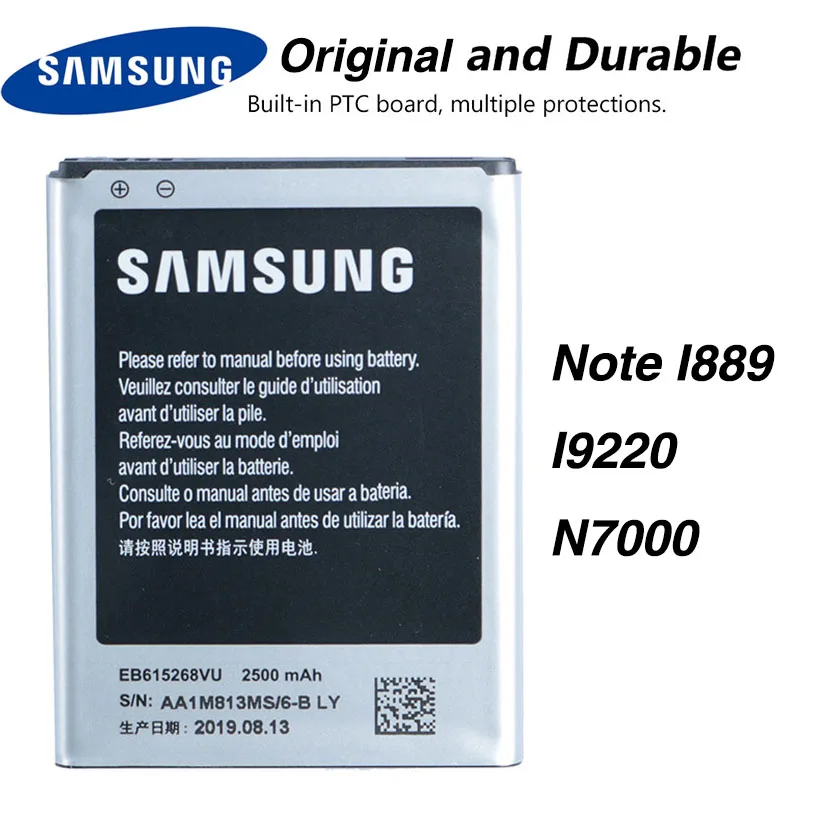 

Original Samsung EB615268VU Battery For Samsung GALAXY Note I889 I9220 N7000 Authentic Phone 2500mAh