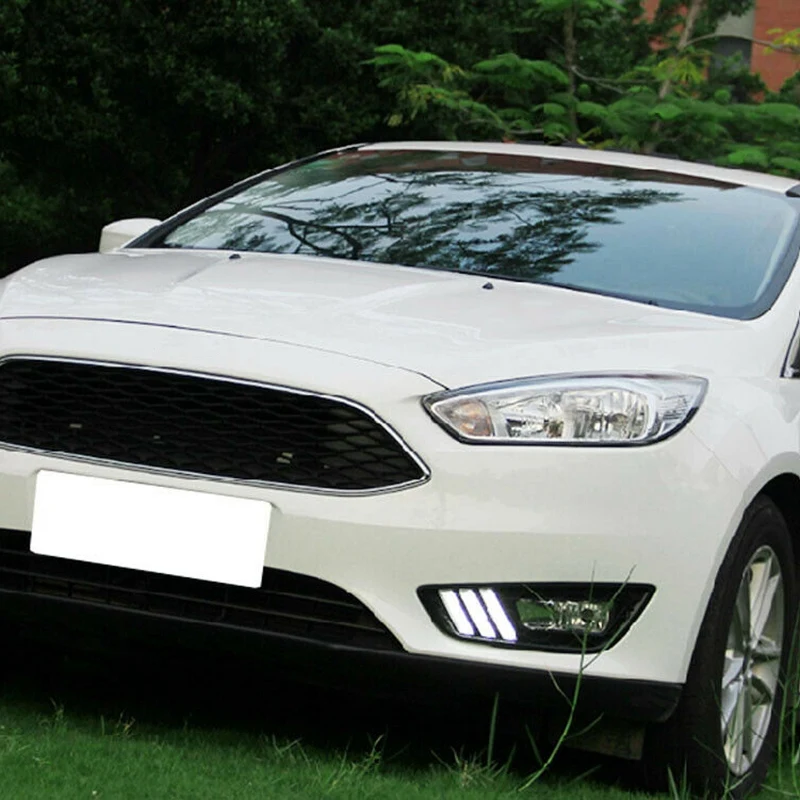 Для Ford Focus 3 автомобиль Drl дневные ходовые огни СВЕТОДИОДНЫЕ ПОВОРОТНЫЕ сигнальные Противотуманные фары на автомобиль более яркость водонепроницаемый