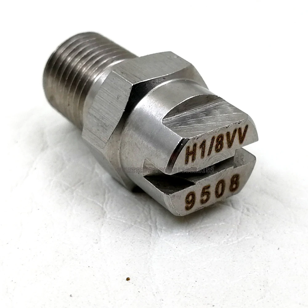 

1/8" BSPT 25/45/65/80/95/110 Degree SS304 Vee Jet Flat Fan Spray Nozzle, Industrial / Factory Cleaning, Dust Removal Nozzle