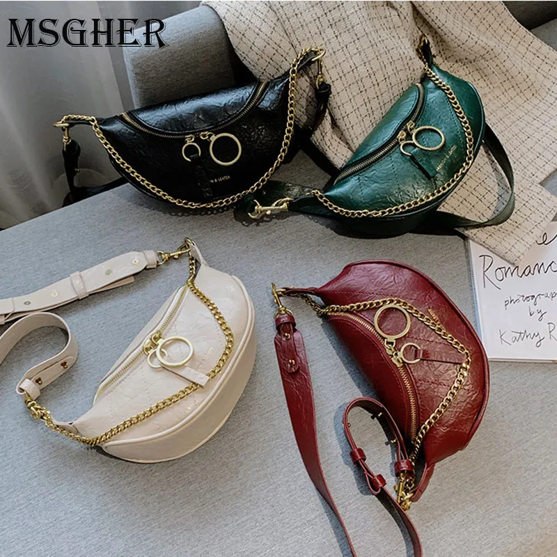 

MSGHER Retro PU Leather Crossbody Bags For Women 2019 Chain Small Shoulder Messenger Bag Lady Travel Handbags and Purses X025