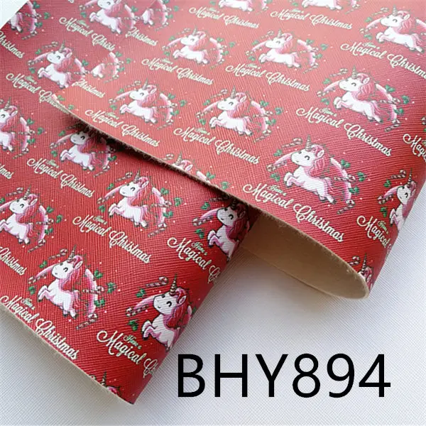 A4 20*33 см мультфильм рождество печать синтетическая кожа ткань для DIY аксессуары BHY892 - Цвет: BHY894