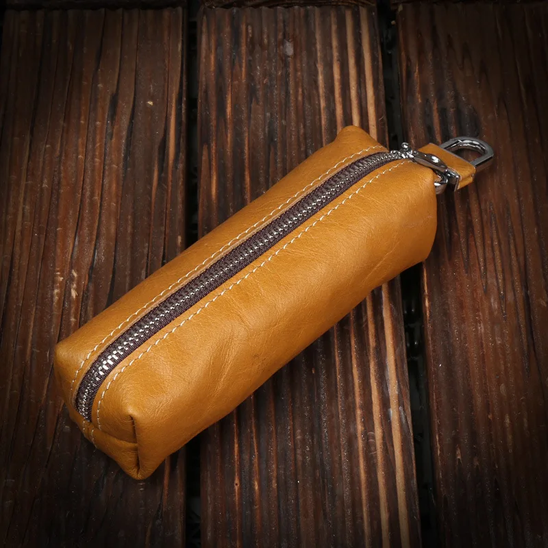 Genuine Leather Keychain Key Holder Organizer Pouch Cow Split Car Long Key Bag Housekeeper Case wallet key case key holder key organizer key purse