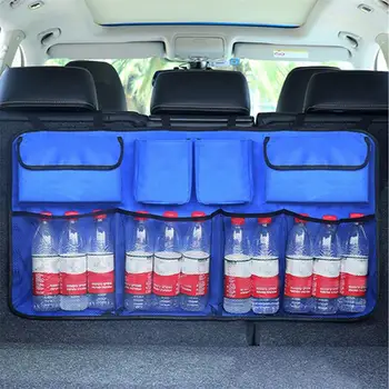 

Car Trunk Bag Stowing Tidying Organizer Multi Hanging Nets Pocket Car Rear Seat Back Storage Bag Car Interior Supply Accessories