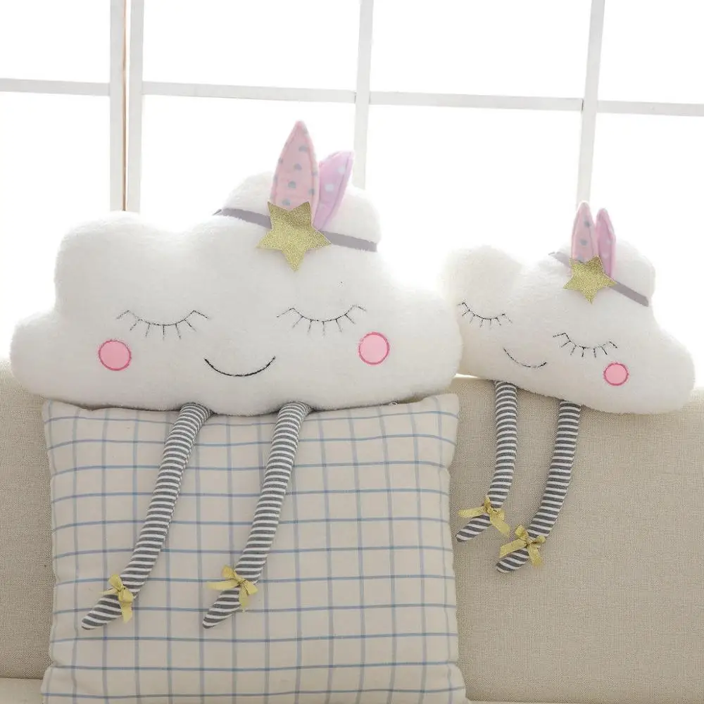 Skin-friendly White Cloud Star Moon Angel Wings Soft Stuffed Decor Pillows Cute Sky Pillow 1PC 5