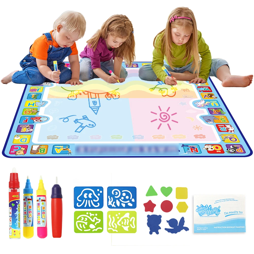 8 Types Magic Water Drawing Mat & Pen Writing Doodle Board Coloring Books Painting Tools Educational Toys Children Gift for Kids