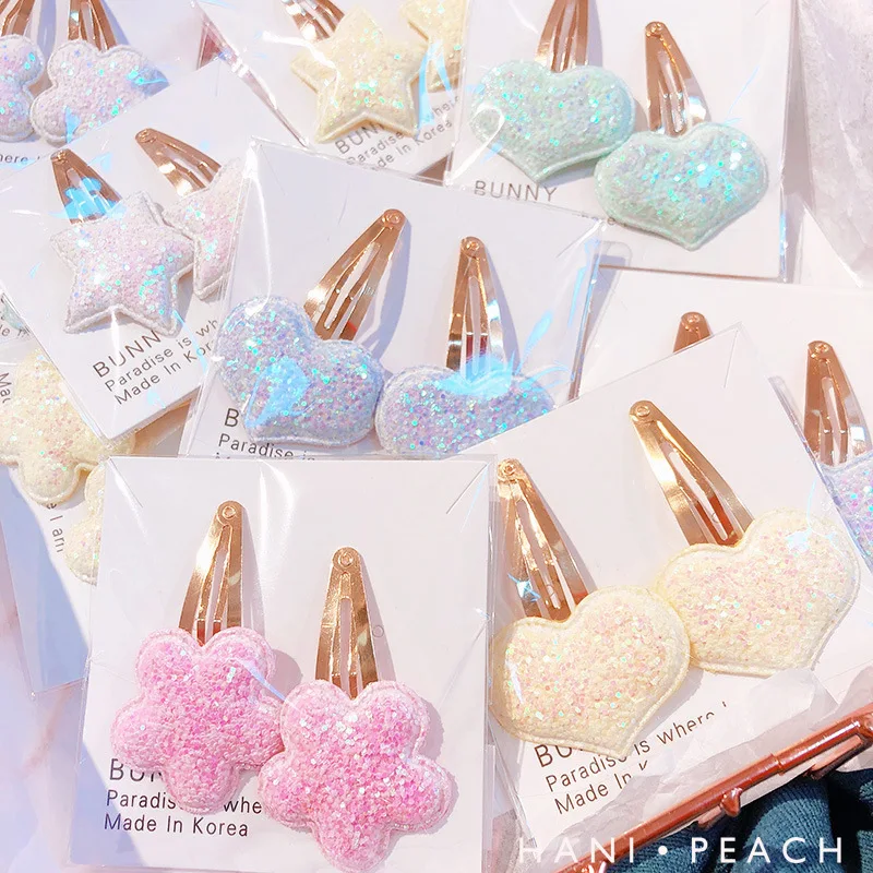 South Korea's new glitter sequins love star pair clip children's rainbow bb clip side clip card hair accessories headdress for futian yiling q1vq1 q2 vq2 era small card star q2 vacuum pump ruizhan 4g15 engine vacuum pump