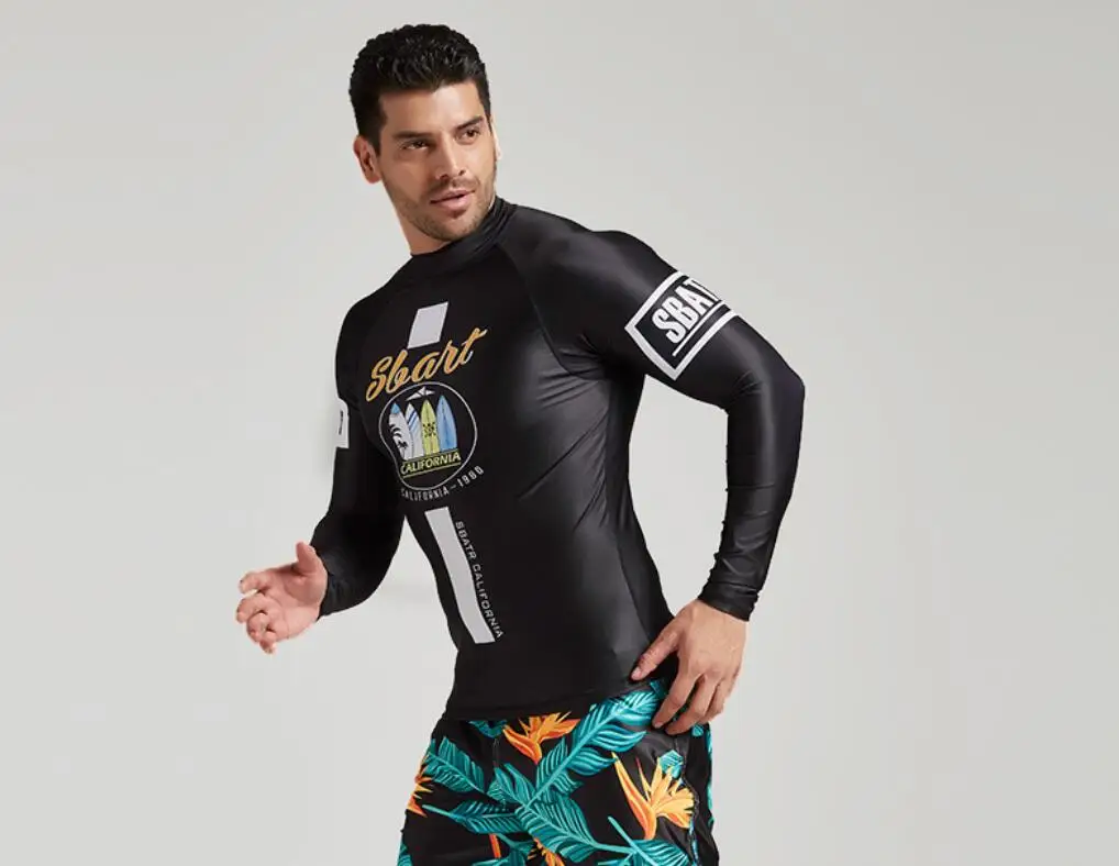 Men's UV Sun Protection Long Sleeve Top Shirts Skins Tee Compression Base Layer Dry-Fit Compression Gym Trainning Shirt 3XL