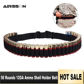 

50 Rounds Tactical Shell Holder Belt 12GA Shot Gun Ammo Carrier Bandolier Airsoft Hunting Cartridge Bullet Holster Gun Accessory