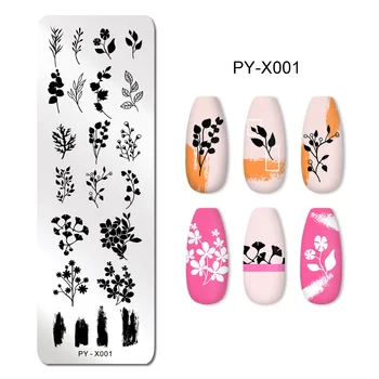 

PICT YOU Leaves Flower Nail Stamping Plate Stencil For Nails Polish Printing Design Stamping Templates Tools DIY Image Plate