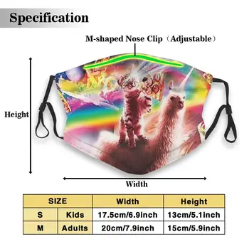 

Reusable Safety Mouth Masks with Replaceable Filter Cat Printed Adjust Earloop(One Mask + 2 Filters)-M