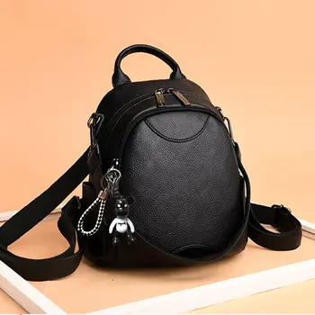 

Small Black Women's Leather Backpack Female Fashion Trend Solid Pu Back pack Women Waterproof Backbag 2020 New Women's Bag