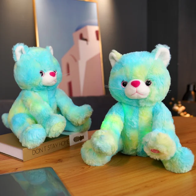 1pc 25CM Creative Light Up LED Cat Plush Toy Stuffed Animals Luminous Pillow Colorful Glowing Doll Kids Girls Christmas Gifts 4