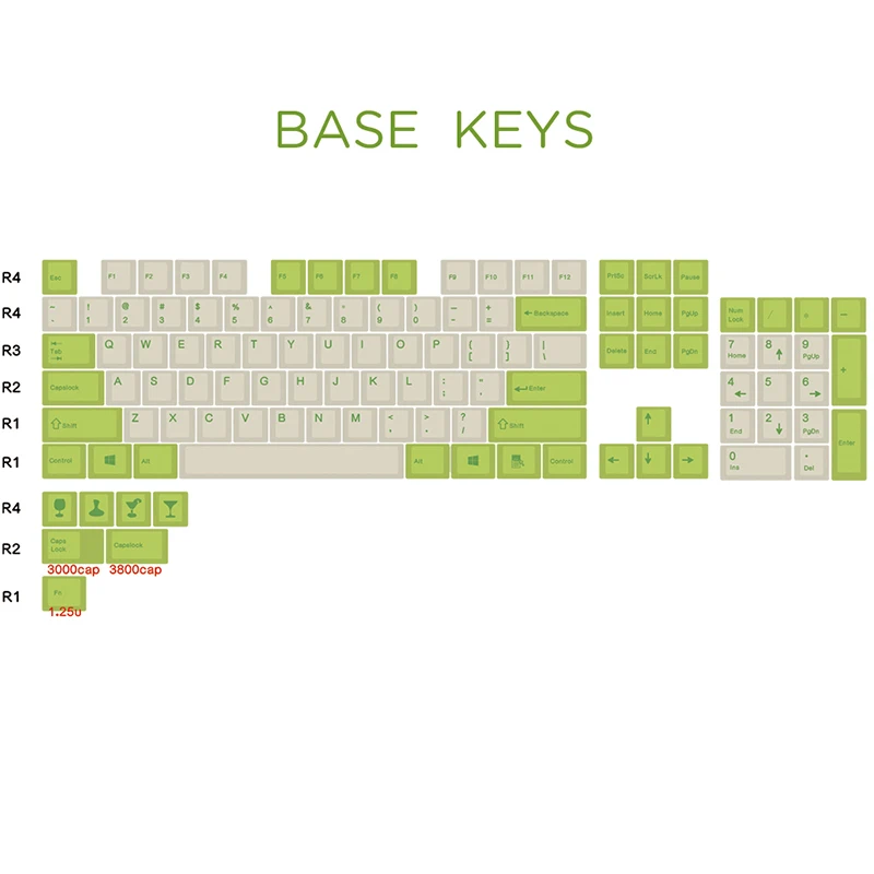 JKDK зеленые и белые шапочки для шампанского Вишневый профиль краситель-подстилка 111/138 ключей для вишни механическая клавиатура MX