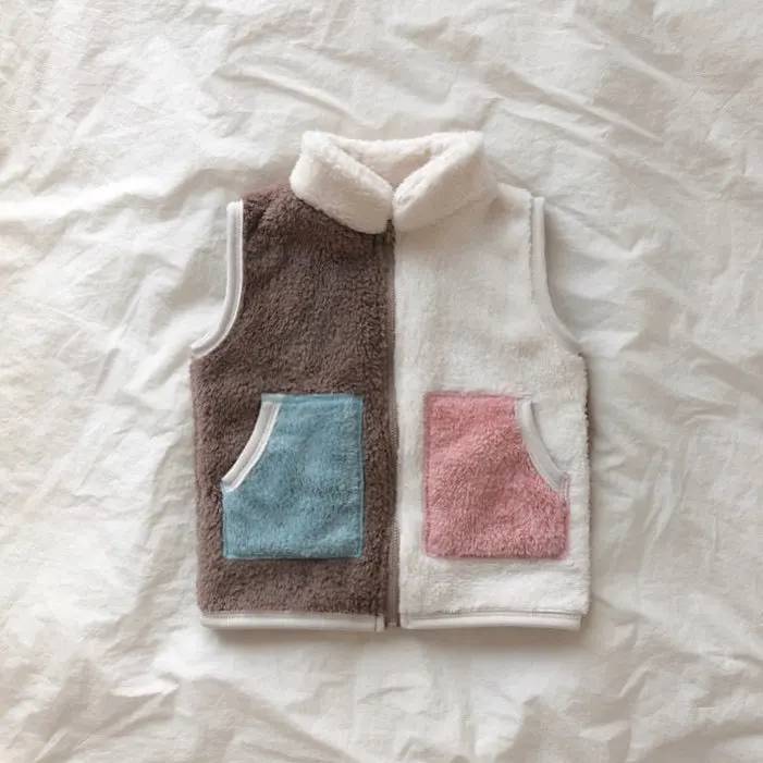 

2020 New Autumn Clothing for Baby Boy Color Block Lamb Cashmere Vest