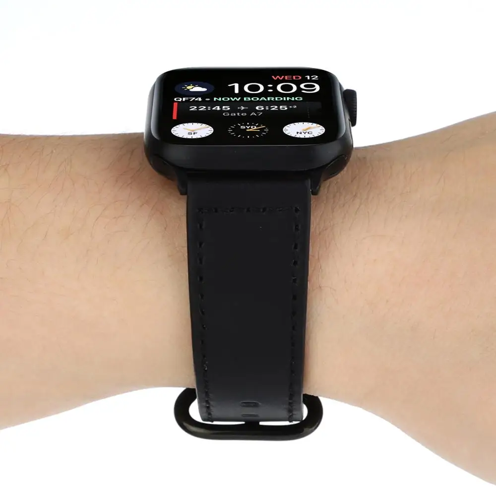 Кожаный ремешок для часов для Apple Watch, 44 мм, 42 мм, 40 мм, 38 мм, ремешок серии 5, 4, 3, 2, 1, iWatch, аксессуары для Apple Watch