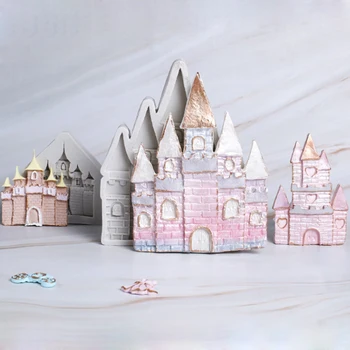 

Exquisite castle Silicone Mold Fondant Cake Decorating Tools Silicone Mold Sugarcrafts Chocolate Baking Tool Cakes Gumpaste Form