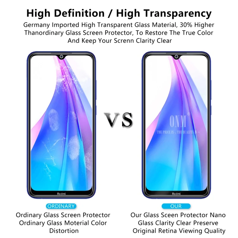 2 шт., закаленное стекло для Xiaomi Redmi Note 8 T, Защитное стекло для экрана 2.5D 9 H, закаленное стекло для Redmi Note 8 T, защитная пленка