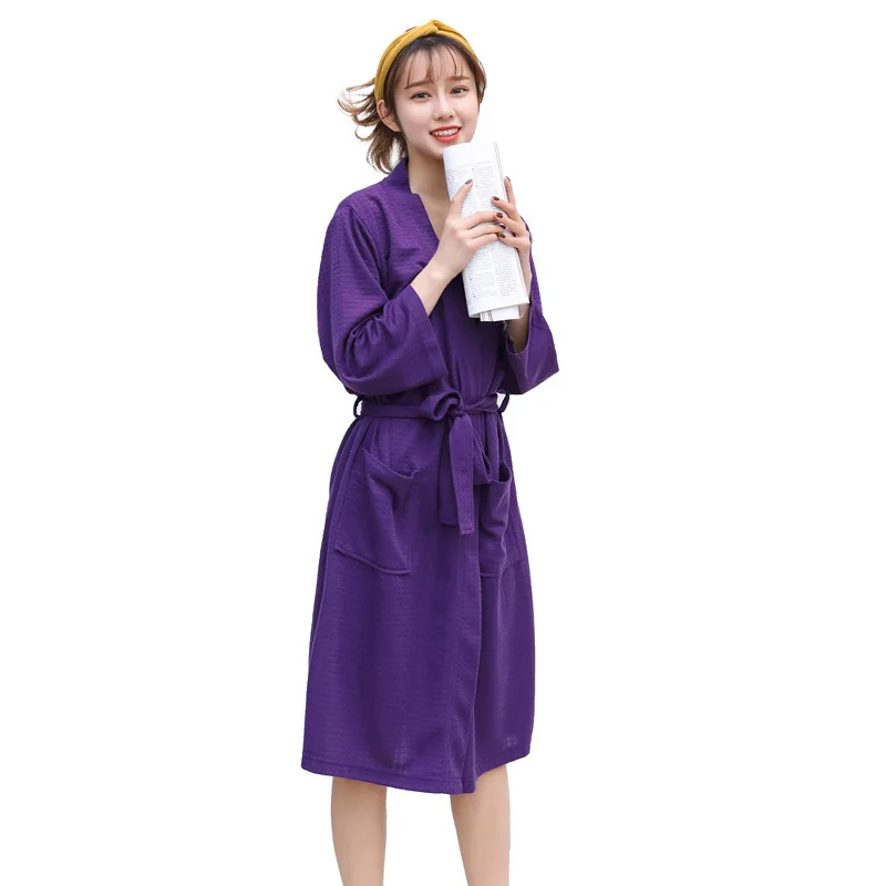 Женское ночное белье кимоно халат Soild зима осень Повседневный хлопковый банный халат с поясом элегантный халат для спа