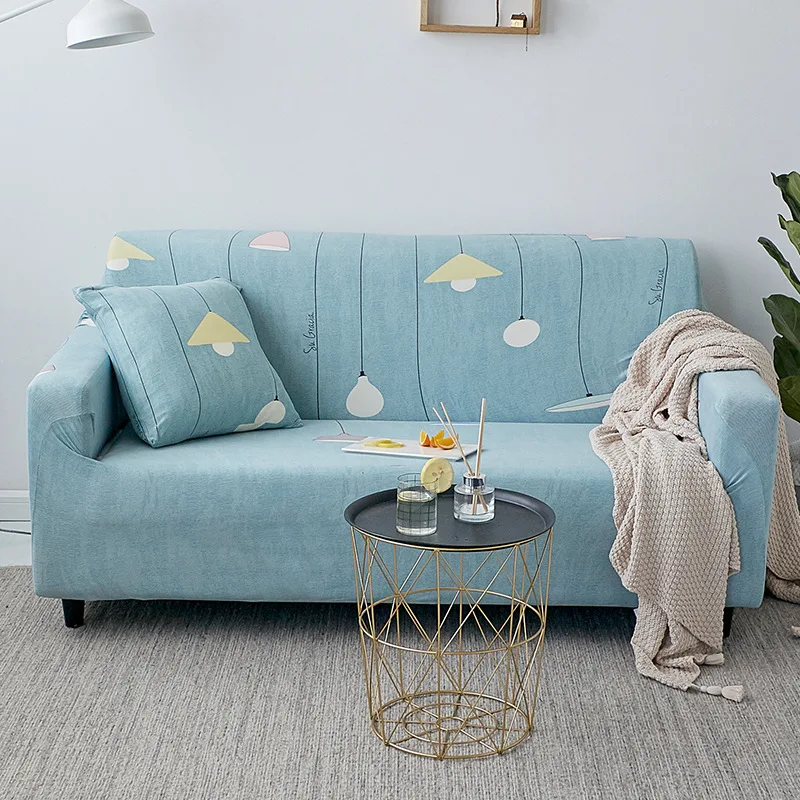 Чехлы для диванов Microfine гостиной синие чехлы на три сиденья мебели с