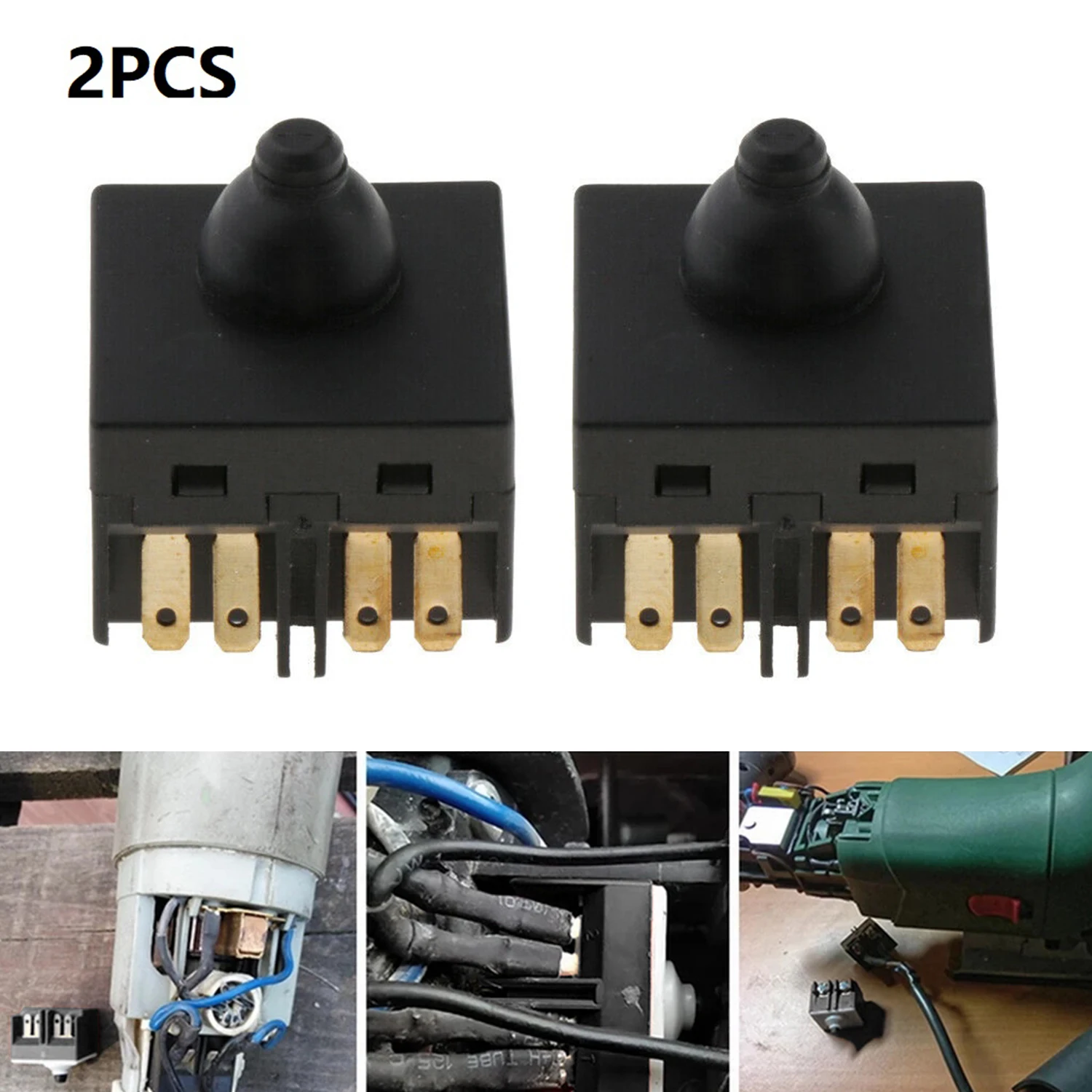 2pcs  Push Button Switch For Angle Grinder 100 Polisher Accessory 100mm 4 Angle Grinder Replacement Parts 2pcs angle grinder carbon brushes 5x8x12mm spare parts for black decker angle grinder g720 power tools accessory carbon brushes