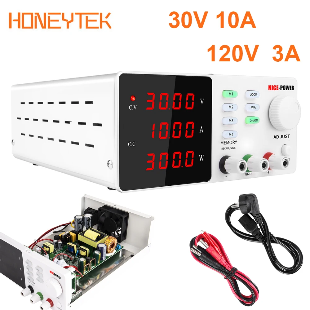 Fine Regulation DC Programmable Lab Power Supply Adjustable 30V 10A Digital Voltage Stabilizers regulated With Memory Function