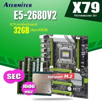 

Atermiter X79 X79Turbo motherboard LGA2011 ATX combos E5 2680 V2 SR1A6 CPU 4pcs x 8GB = 32GB DDR3 RAM 1600Mhz PC3 12800R