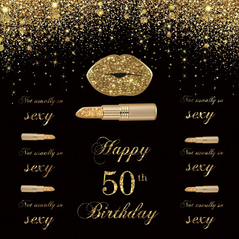 Laeacco Happy 18 25 30 40 50 55th День рождения Золотой плакат в горошек вечерние плаката фото Фоны фотосессия фотография фон для фотосъемки - Цвет: NZY08138