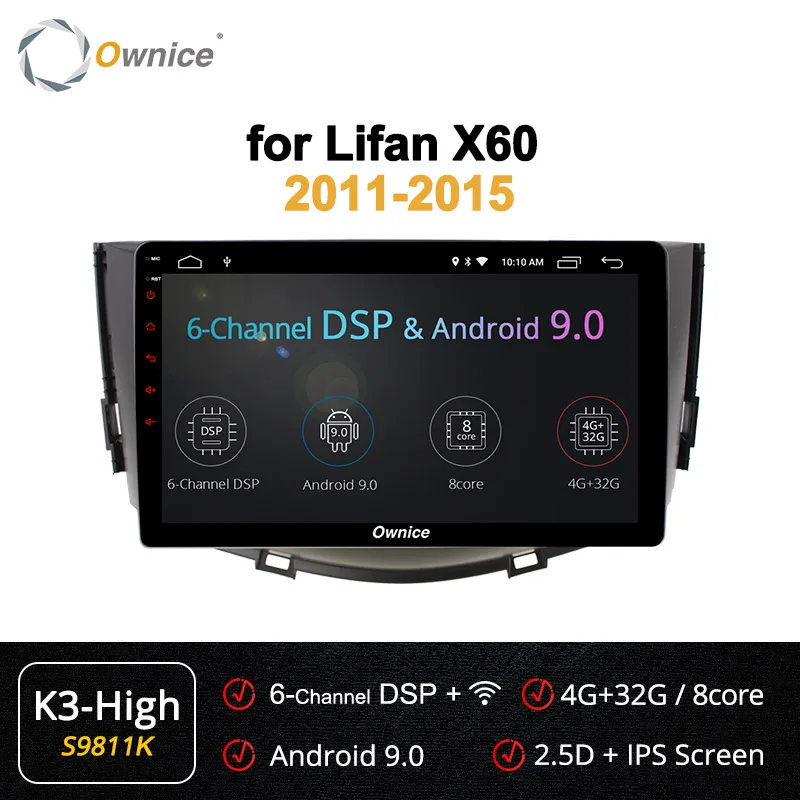 S9811 K3-High Ownice K3 K5 K6 Octa Core Android 9,0 Автомобильный DVD Радио gps стерео проигрыватель для Lifan X60 2011 2012 2013 360 панорама DSP 4G - Цвет: S9811 K3-High