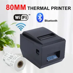 Imprimante thermique pour tickets de caisse, compatible wi fi, Bluetooth, 80mm, compatible avec code QR, pour cuisine, Restaurant, point de vente 