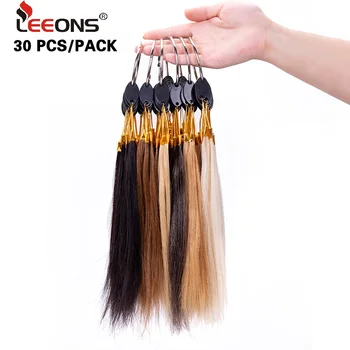 

Leeons New Hair Color Ring Natural Human Hair Swatches Dyeing Hair Color Ring For Human Hairs Extensions Dyeing Decolorize