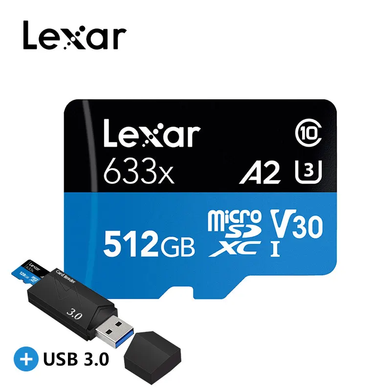 Lexar 512 Гб micro sd высокоскоростная карта 16 ГБ 32 ГБ 64 Гб 128 ГБ 256 ГБ флэш-карта памяти micro sd для смартфона