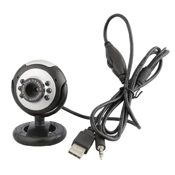 

USB Video Web Camera Six Lights Night Vision Camera Computer Webcam With Mic For Pc Laptop Camera