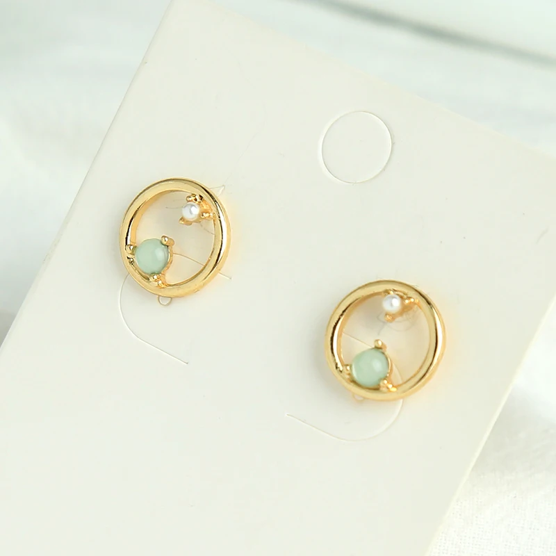 Золотые индийские ювелирные изделия для женщин, модные круглые резиновые зеленые гвоздики, серьги