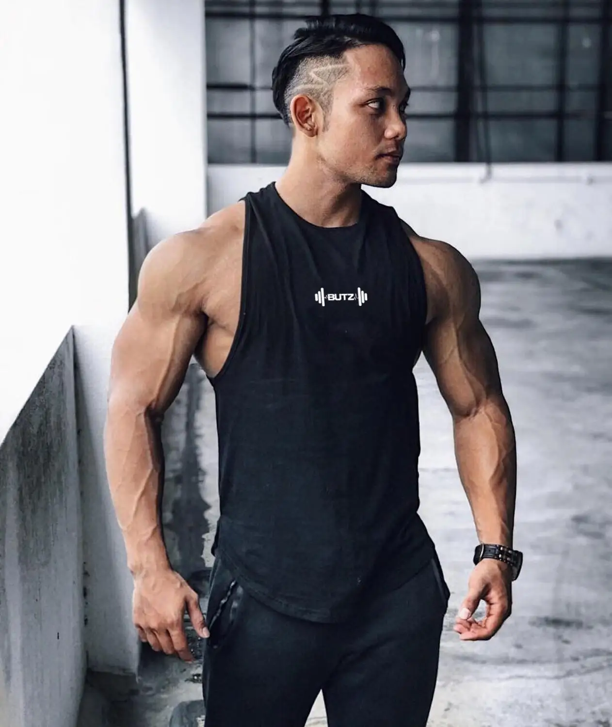 

New European and American Sports Vest Men's Sports Fitness Sleeveless Top Running Training Suit