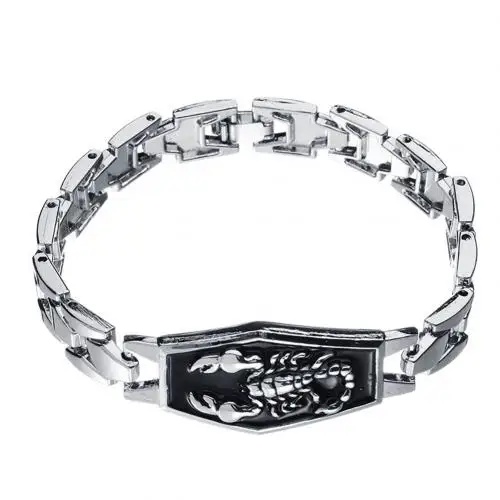 Для мужчин Скорпион резной браслет цепочка браслет мотоцикл браслет ювелирные модные браслеты для женщин Скорпион резной Шарм G - Окраска металла: Silver